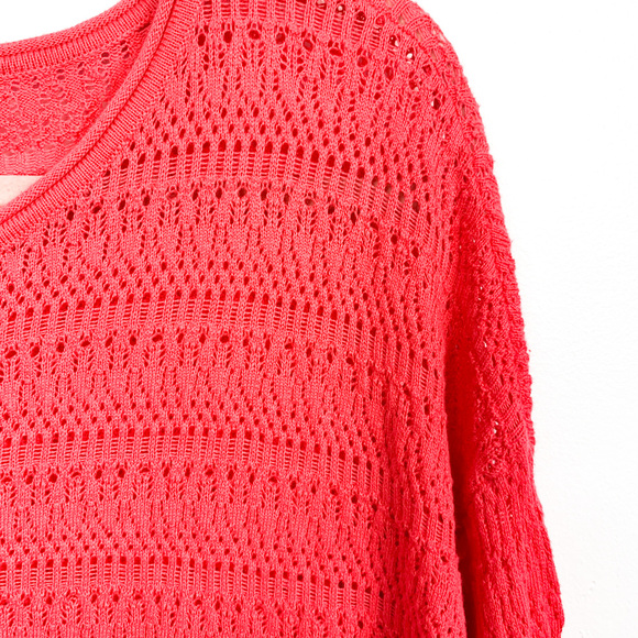 St. John's Bay Long Sleeve Hot Pink Knit Sweater - Picture 2 of 8